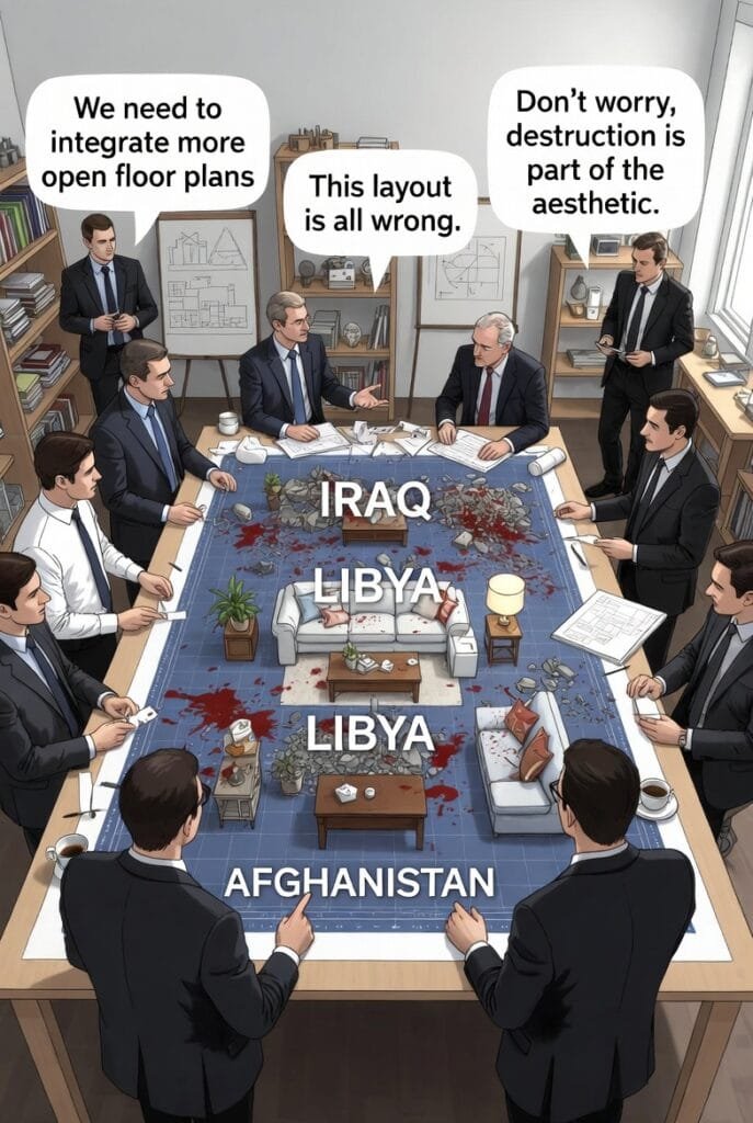 Regime Change Is Just Interior Design for NationsBefore: Sovereignty. After: Chaos with Better Branding.Welcome to “Extreme Makeover: Nation Edition”